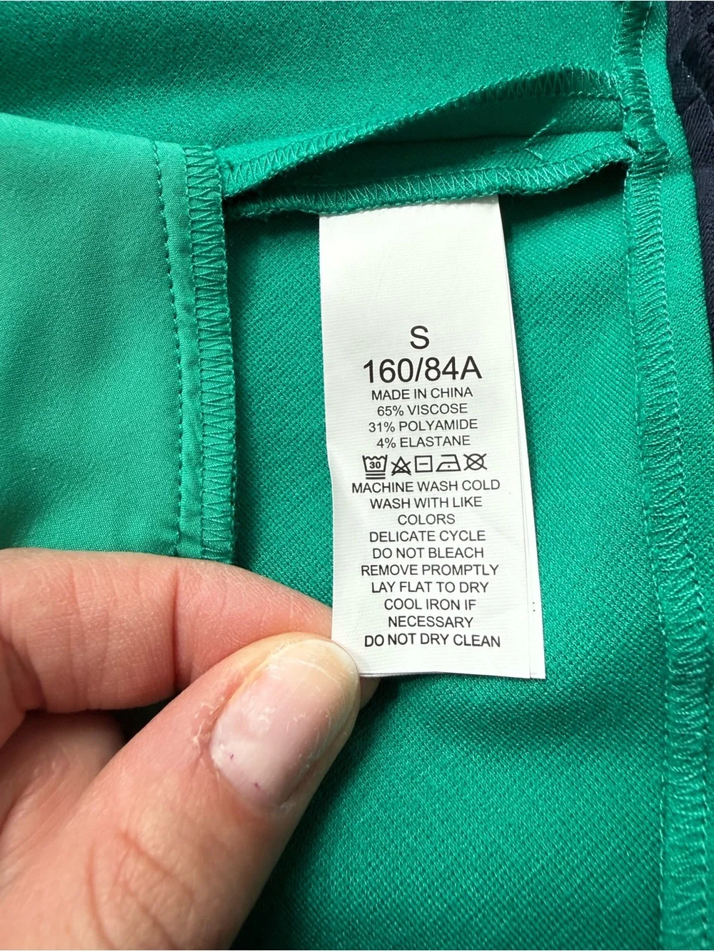 kate spade Emerald Green Fit-and-Flare Dress with Navy Contrast Hem